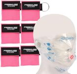 CPR Face Shield with Keyring (6 Pack), CPR Pocket Mask for Emergency Kit, First-Aid and Training with One-Way Valve by Frontline (Pink)