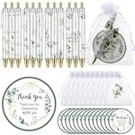 Chuangdi 50 Sets Baby Shower Favors Gifts for Guests Includes 50 Pcs Ballpoint Pens, Thank You Cards and Organza Bags(Greenery)