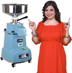Jaisinghani Group Table Top Stone Grain Mill 2 HP Atta Chakki for Home | Heavy Duty Flour Grinder for Wheat, Rice, and More | Aluminium Body with Natural Stone Grinding| 8-11 Kg/Hour Grinding Capacity