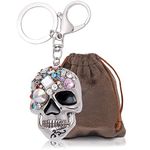 YGMONER Crystal Keychain Car Keyring & Bag Accessory Free with Gift Box, Skull, 12cm