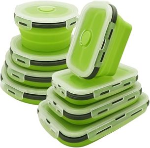 Lunememo 8 Pack Collapsible Silicone Food Storage Containers with Lids, Freezer & Dishwasher Safe, Foldable Lunch Box for Camper, Leftovers, Snacks, Meals