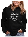 Tstars Mom Life Hoodie Sweatshirt for Women Gifts for Moms Mothers Day Hoodies Small Black