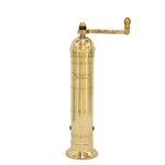 Alexander Home The Original Greek Pepper Mill 9 Inch Tall | European Pepper Mill Grinder with Crank Handle | Manual Pepper Grinder | Peppercorns Refillable - Brass