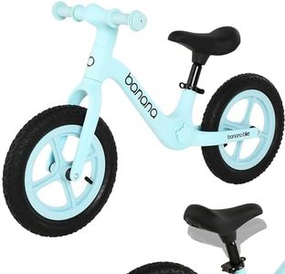 banana bike LT Balance Bike - Lightweight No Pedal Toddler Bike with Adjustable Handlebar and Seat - Bicycle for Kids Ages 2-5 - Design for Early Riding Skills Development - 20x35-Inch, Aqua Rider