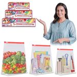 Shalimar Zip 'N' Slider Bags | Combo Pack (Small + Medium + Large) | Pack of 45 Bags | Ziplock/Vegetable/Fruit/Fridge/Multi-Purpose Storage Bag | Reusable & Reclosable with Slider Lock | Color–Natural