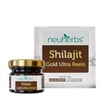 Neuherbs Shilajit Gold Ultra Resin - 20g | Gold Shilajeet Supplement With Ashwagandha, Gokshura, Saffron, Swarna bhasma & Trikatu | Boost Energy, Stamina & Strength | Lab Tested For Heavy Metal