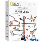 National Geographic Magnetic Marble Run - 150-Piece STEM Building Set for Kids & Adults, Magnetic Track & Trick Pieces, Marbles, Magnetic Marble Maze