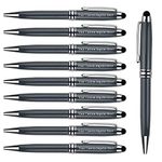 Personalized Fancy Pens with Stylus Tip for Touch Screen Phones Office Writing Set- Engraved with Your Message Name Company Team Name, Phone Number Perfect for Business Men 10 Pens/Box