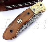 Dessi Handmade damascus steel blade folding knife. Blade length under 3 inches. Legal to carry.1684