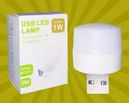 USB LED Mini Bulb 1 W (Pack of 6) Eye Protection Portable Lamp for Reading, Working on PC, Laptop, Power Bank, Bedroom | Light Color - White |