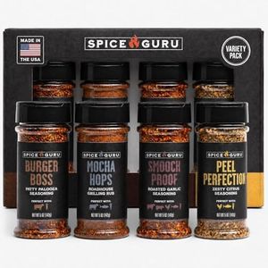 Spice Guru Grill Seasoning Gift Set - 4 Flavor BBQ Seasonings and Rubs - Christmas Gifts for Men Who Cook - BBQ Rub Gift Set - Christmas Grilling Gifts for Men - Gifts for Dad - Gifts for Him