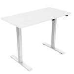 Allcam E21 Desk Electric Standing Desk/Ergonomic Height Adjustable Sit-Stand Table w/White MFC Top