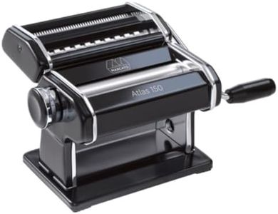 Marcato Atlas Pasta Machine, Made in Italy, Black, Includes Pasta Cutter, Hand Crank, and Instructions