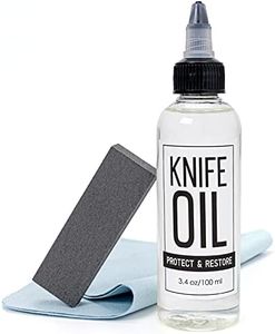 PuGez Knife Oil Rust Eraser Kit, Extra Large Rust Remover for Knives, Sword Oil Knife Maintenance (3.4 oz) for Carbon Steel Blade, Protection and Lubricant Knife Care Cleaning Set