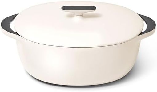Caraway Enameled Cast Iron Dutch Oven - 8qt Dutch Oven With Lid - 3 Layer Enamel Coating - No Seasoning Required - Compatible With All Stovetops - Oven Safe - No Forever Chemicals - Cream