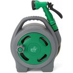 Pelle & Sol 10M Garden Hose Reel with 7 Adjustable Spray Nozzle Gun| Garden Hose with Hose Connector | Mini Hose Reel Garden Accessories | Lawn & Garden Watering Equipment - Green