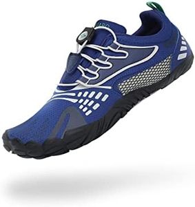 Mens Barefoot Gym Running Walking Trail Running Shoes Beach Hiking Water Shoes Aqua Sports Pool Surf Waterfall Climbing Quick Dry Knit/Dark Blue