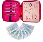 OPSYS Silicone Suture Practice Model Kit (Ultra-pad)-Including Extra Large Silicone Suture Training Practice Pad with 23 pre-Cut Wounds and Suture Tools kit