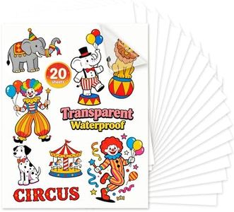 Joyclub Sublimation Sticker Paper, 20 Sheets 8.5x11 Glossy Transparent Waterproof Sticker Paper Vinyl for Sublimation Inkjet Printer and Heat Press, High Clarity for Mugs and Labels