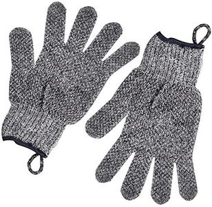 Exfoliating Gloves with Hanging Loop - 1 Pair Bamboo Charcoal Bath/Shower Gloves, Bath Gloves for Shower Exfoliating and Ingrown Hair/Dead Skin Remover - Bamboo Charcoal - Exfoliator Mitt Scrub Gloves