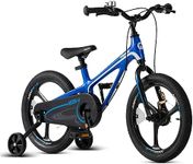 RoyalBaby Moon-5 Lightweight Magnesium Frame 14-Inch Kids Bike with Dual Hand Brakes, Training Wheels, Bell & Tool Kit for Boys and Girls, Blue