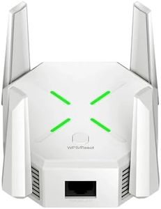Trenzu 5Ghz WiFi Range Extender for Home | Up to 1200Mbps Dual Band Speed | Connects Up to 20 Devices | 5G WiFi Signal Booster | Access Point, 4 Antennas, LAN Port | Easy Setup | WiFi Amplifier