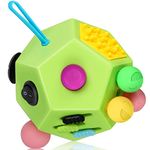 VCOSTORE Fidget Cube With 12 Sides - Original Figet Cube Adult Infinity Fidget Cube Toy Anti Stress Cube Toy For all Ages with ADHD, ADD, ASD, ADHD