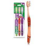 GUM Technique® Deep Clean Toothbrush with Quad-Grip Handle, Compact Head & Soft Bristles, 3 Count, Multicoloured