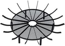 Aoodor Fire Pit Grate Log 28" Kindling Tools Round Spider Wire Net Base Firewood Grates Complimentary Tongs Black Color - Garden Outdoor Use