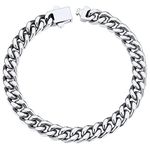 Chain Bracelet for Women Silver Cuban Link Bracelet Stainless Steel Bracelets for Men Biker Bracelet Hip Hop Bracelet