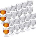 1.75 oz Shot Glasses Set Fancy Cute Shot Glasses Cordial Crystal Shot Glassware Clear Embossed Glass Snifters Drinkware for Wine Sherry Vodka cocktail Beverage Wedding Party Bar Supplies (24 Pieces)