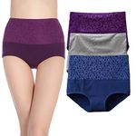 marysgift High Waisted Knickers for Women Seamless Panties Briefs Cotton Silky Breathable Stretchy Invisible Underwear (C03,L UK 8 10)