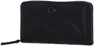 CALVIN KLEIN Women RE-LO Quilt ZA Wallet LG Wallets, Ck Black, One Size, Wallets