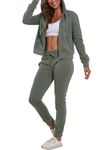 Xmgelp Womens 2 Piece Set Casual Tracksuits Athletic Jogging Sweat Suits Outfits for Women, Bean Green L