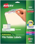 Avery File Folder Labels with Sure Feed, 2/3" x 3-7/16", 750 Printable Labels, Removable, Assorted (6466)