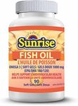 Sunrise Apothecary - FISH OIL, Daily Supplement Rich in Omega 3 Fatty Acids, Total Wellness Support for Men and Women, 1000 mg per Soft Gel Capsule, 90 Omega 3 Fish Oil Capsules per Bottle