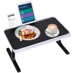 Bed Tray Table Folding Breakfast Tray,Portable Lightweight Tray for Bed Kitchen Serving Sofa Couch Floor(Large Black White)