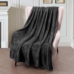 Exclusivo Mezcla Extra Large Fleece Throw Blanket for Couch, Sofa, 300GSM Super Soft and Warm Blankets, Grey Throw All Season Use, Cozy, Plush, Lightweight, 50x70 Inches