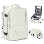 Cabin Bags for Travel, Underseat Carry on Hand Luggage Backpack for Women Airplane Approved Travel Backpack Personal Item Travel Bag 14 inch Laptop Backpack for Business Casual Work,C15-Moon White