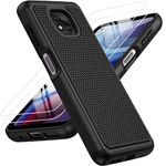 BNIUT Heavy Duty Phone Case for Motorola Moto G Power 2021Case with Tempered Glass Screen Protector, Dual Layer Rugged Protective Phone Cover, Soft TPU Bumper Shockproof Cases 6.6"