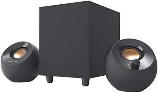 Creative Pebble Plus 2.1 USB-Powered Desktop Speakers with Down-Firing Subwoofer and Far-Field Drivers, Up to 8W RMS Total Power for PCs and Laptops (Black)