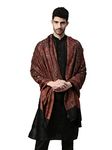 Pashmoda Men Jamawar Shawl, Authentic Kashmiri Luxury Pashmina Style Shawl, Stole, Medium Size for Gents, (Size 101X203 CM), Black Color