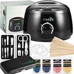 Waxing Kit For Women - Wax Warmer - Home Waxing Kit For Hair Removal - Manicure Set Included for Perfect Salon Hair Removal Results for Women & Men (UK Power Adaptor)