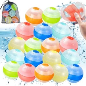 Reusable Water Balloons 18Pcs, Pool Beach water Toys for Boys and Girls, Outdoor Summer Toys for Kids Ages 3-12