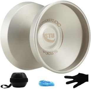 YOYOSTUDIO Unresponsive Yoyo Professional Stainless Steel 304 Yoyos, Tricks metal Yo yos for Adults Advanced Players, Yoyo for Kids 8-12 beginner, Pro Yoyo with 10 strings, Gloves & Case (Silver Gray)