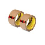 Scotch 3M BOPP Packaging Brown Tape (Tan) | 48mm x 50 Meter | Pack of 2 | for Packaging, Decorating and DIY