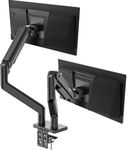 MSI MAG MT201D - Premium Heavy Duty Dual Monitor Stand Arms, 17-45" Support, VESA Compatible, Adjustable Spring Mount, 44 lbs per Screen, Clamp & Grommet, Quick Release Plate - Black