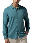 DAMENSCH Constant Cotton Thermoregulating Pique Full Shirts-Lagoon Blue-S