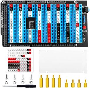 GeeekPi Screw Terminal Block Breakout Board HAT with Reset Button and LED Indicator, GPIO Expansion Board Breakout Module for Arduino MEGA 2560 R3