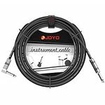 JOYO Bass Guitar Cable 15 Feet Professional Audio Instrument Cable 1/4 Inch Right-Angle Amp Cord (Black, CM-12)